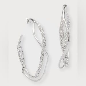 Alexis Bittar Intertwined Pave Hoop Earrings